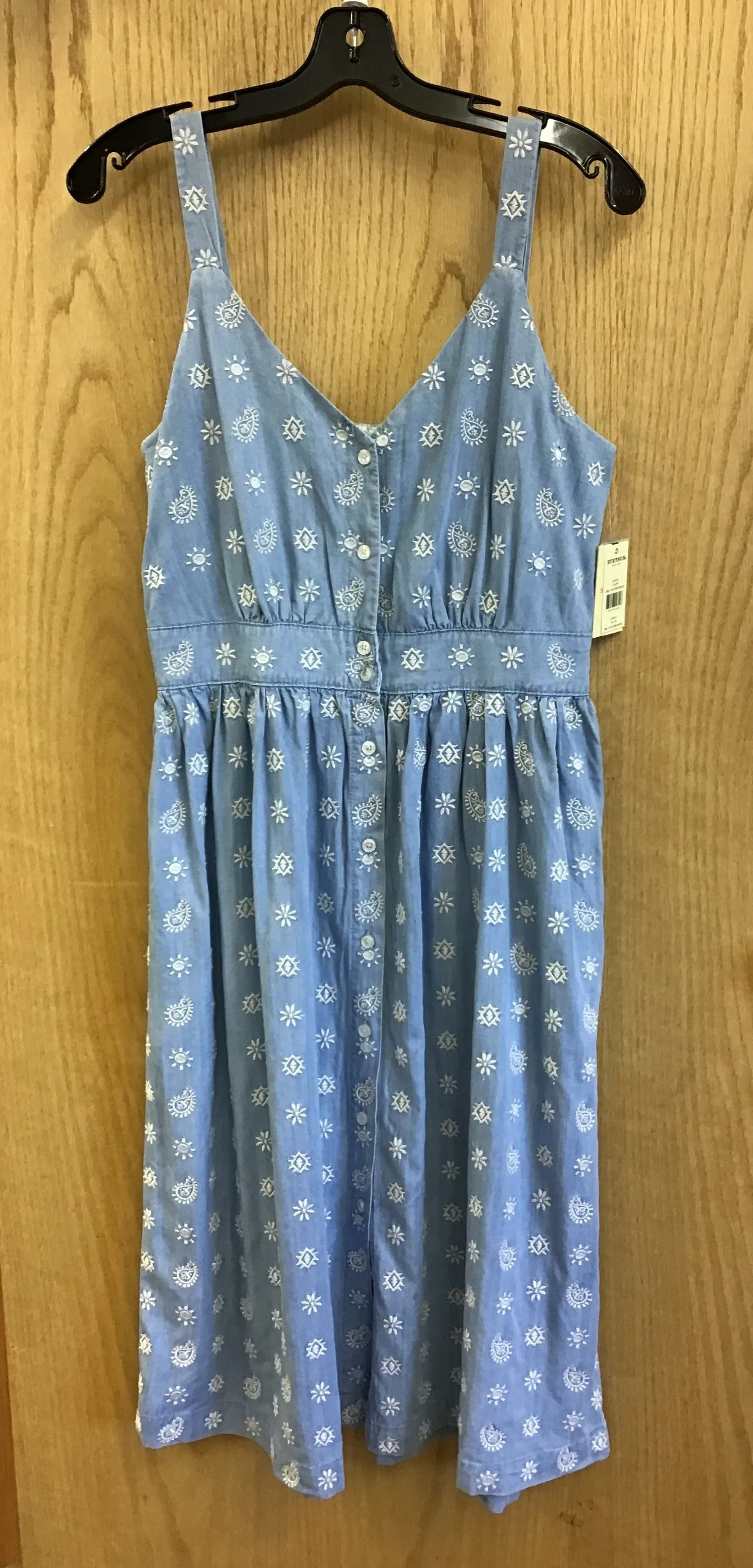 CL11-057-0565-0554-M Dress Stetson Light Denim Embroidery/Paisley