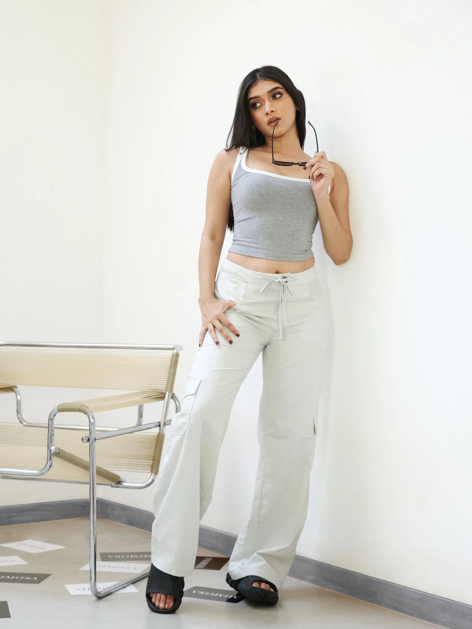 Contrast Binding Square Neck Top