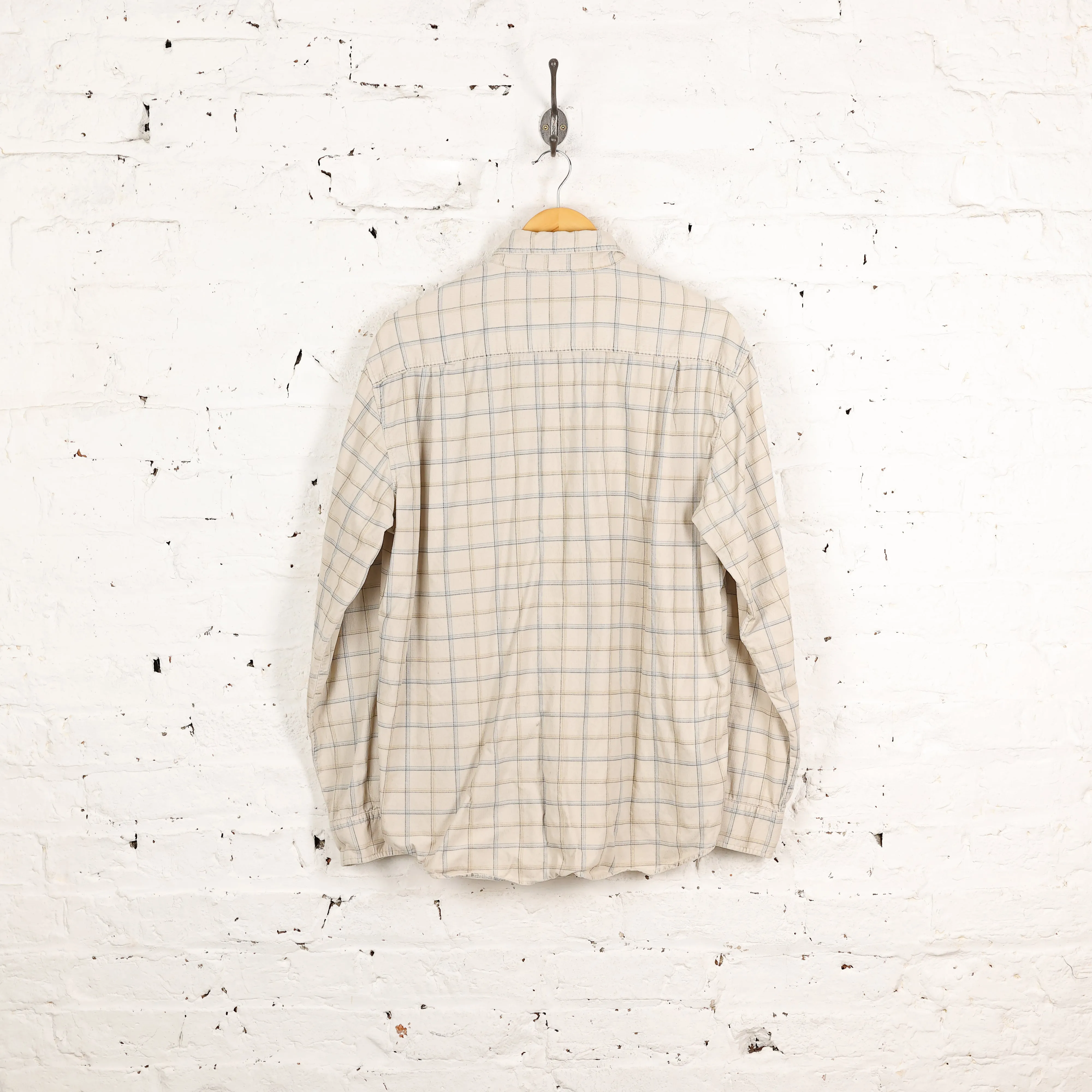 Corduroy Check Shirt - Beige - L
