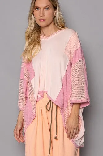 Cotton Candy Oversize Contrast V Neck