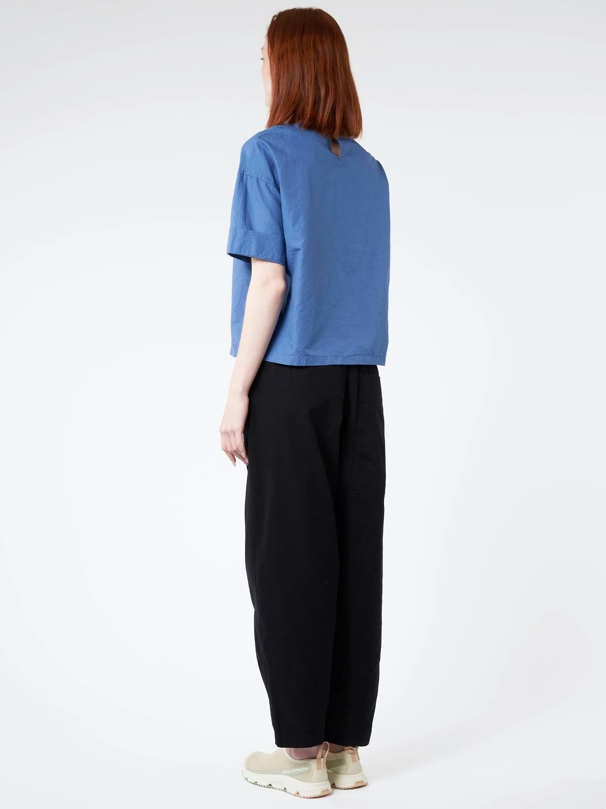 Cotton Linen Collarless Pullover Shirt
