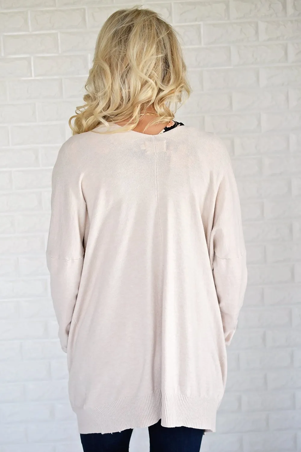 Cream V-Back Cardigan