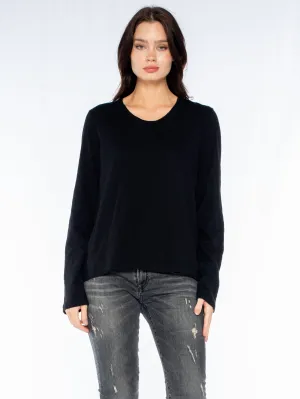 Crew L/S Drama Crossover Back Slub Tee