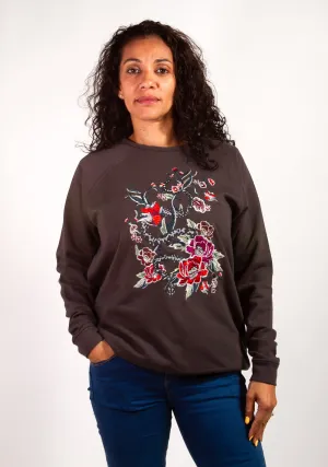 Crew Neck Embroidery Sweatshirt