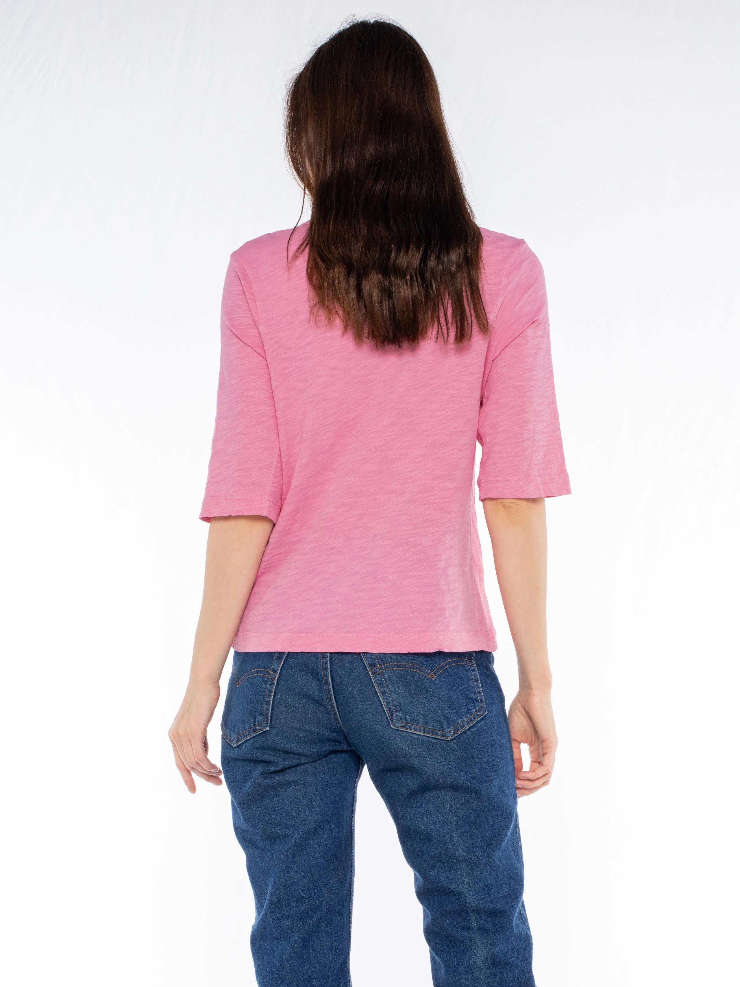 Crew Slub Rib Mix Panels-Slim Fit