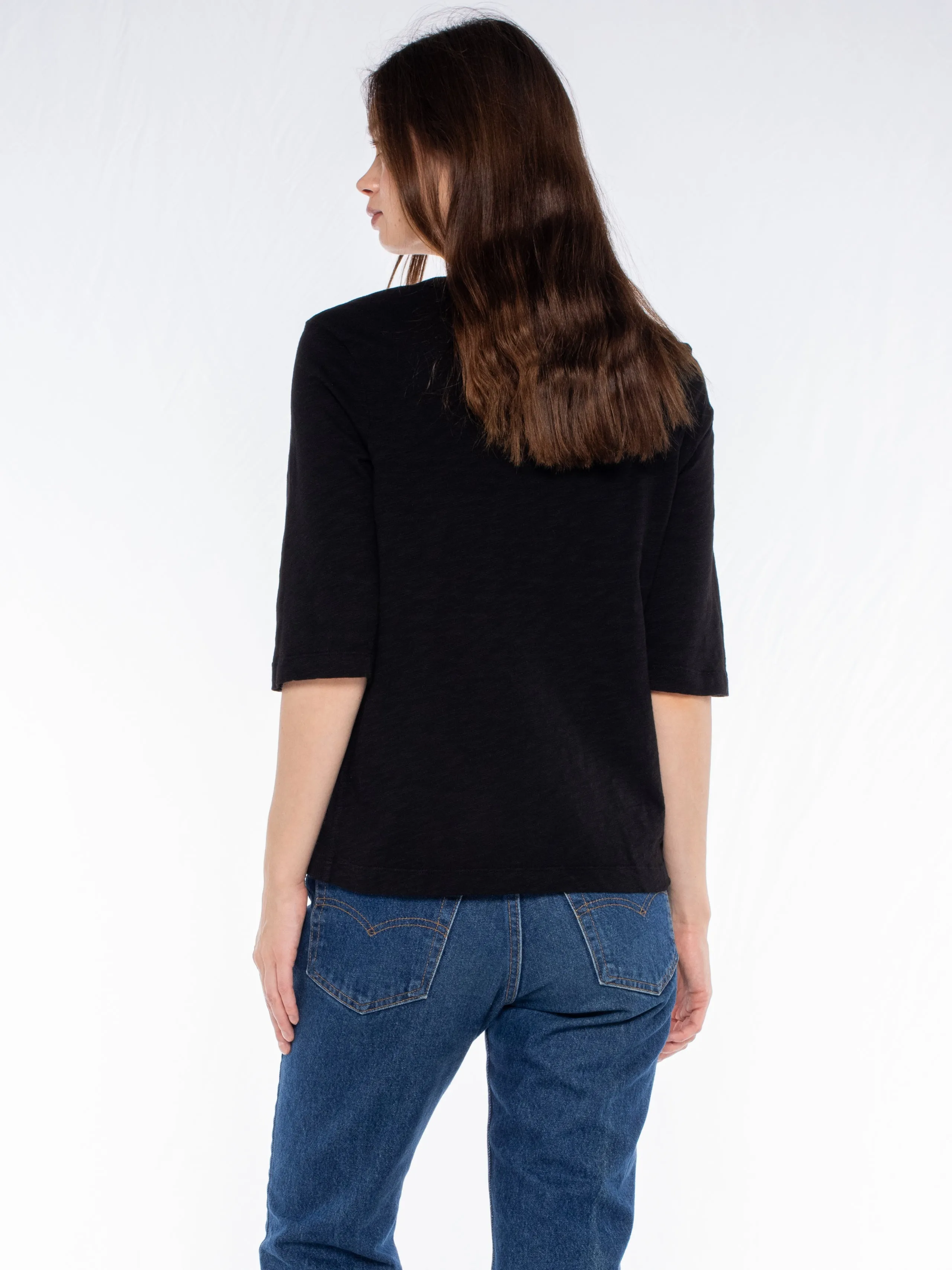 Crew Slub Rib Mix Panels-Slim Fit