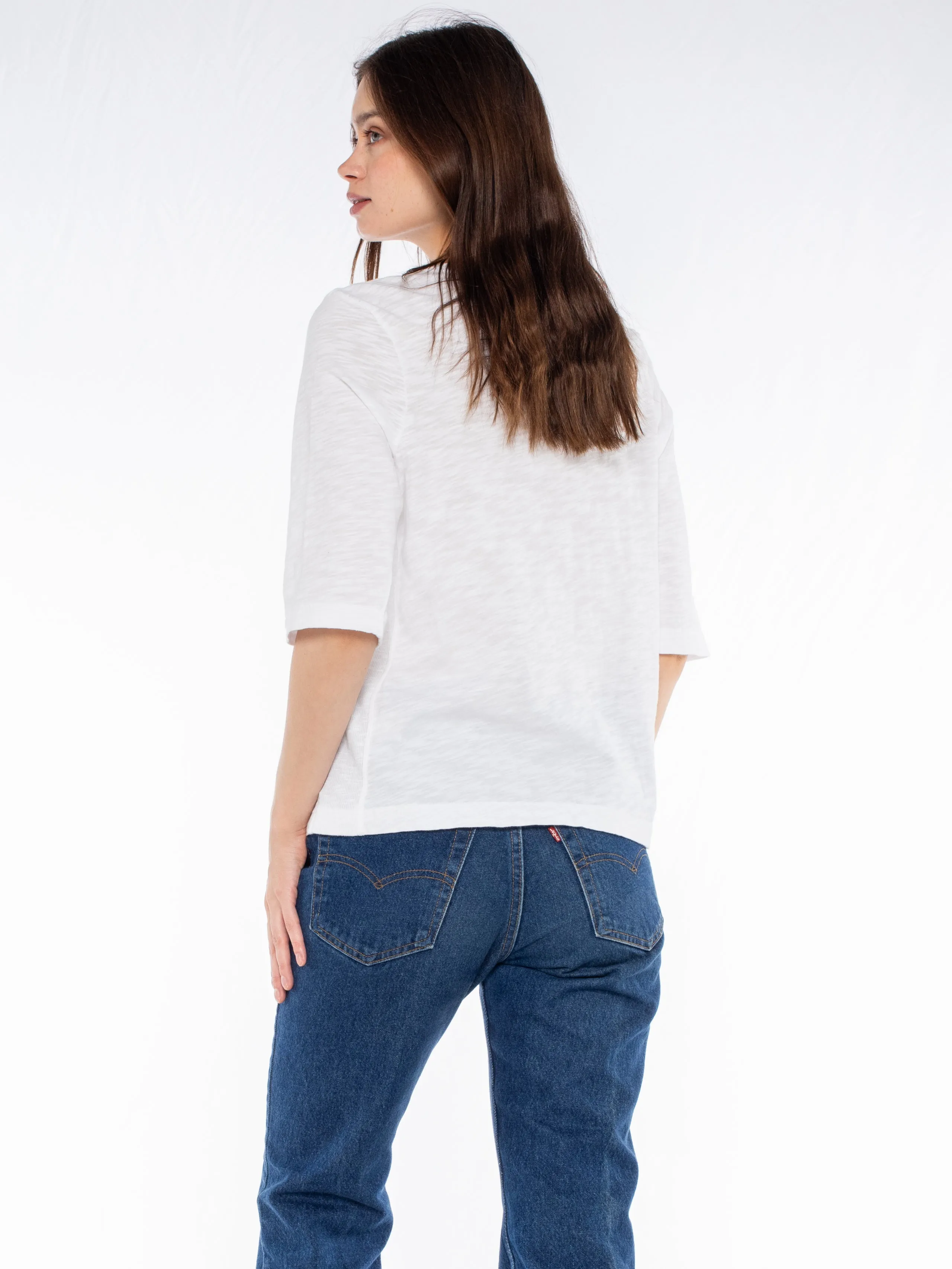 Crew Slub Rib Mix Panels-Slim Fit