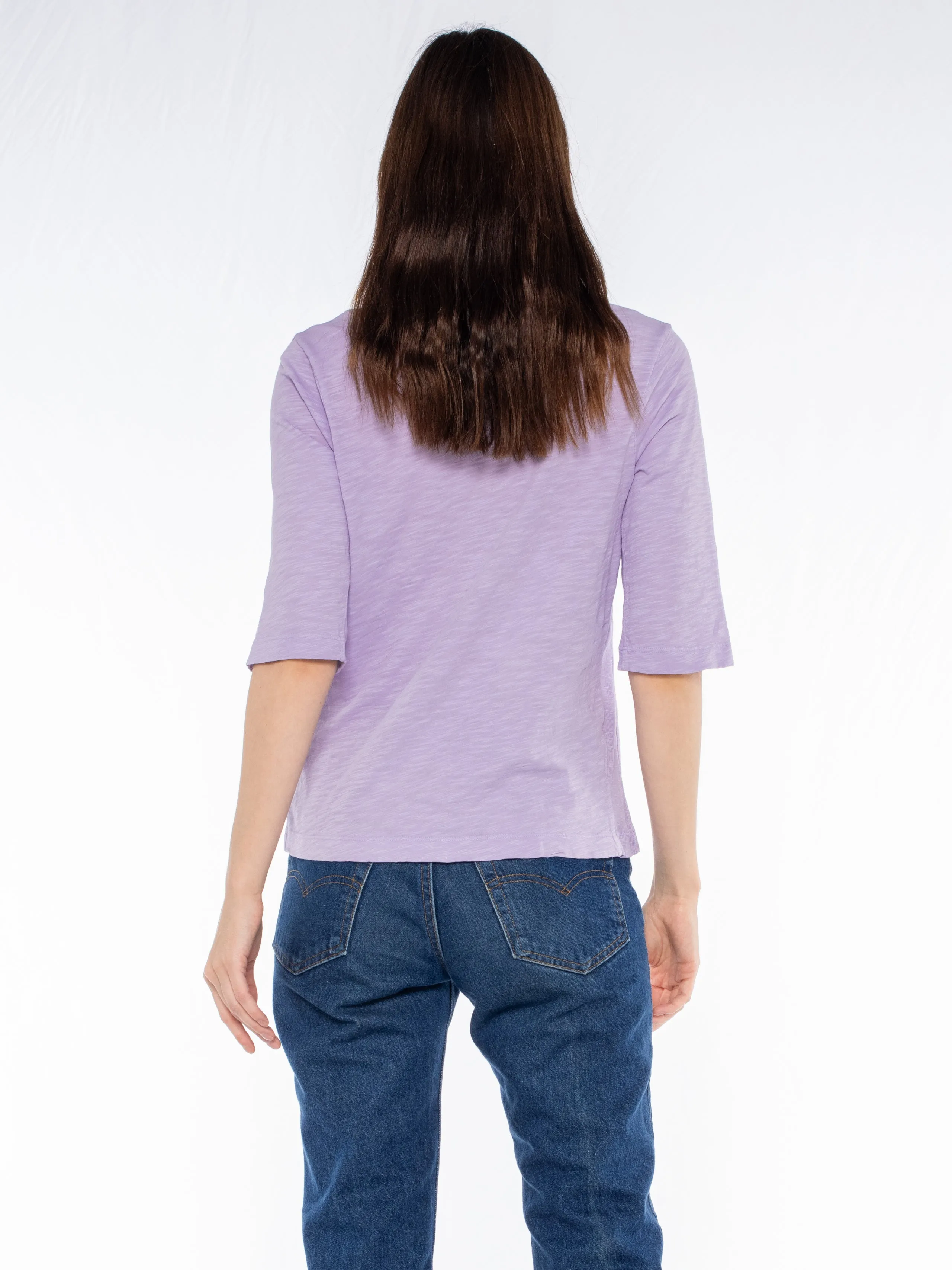 Crew Slub Rib Mix Panels-Slim Fit