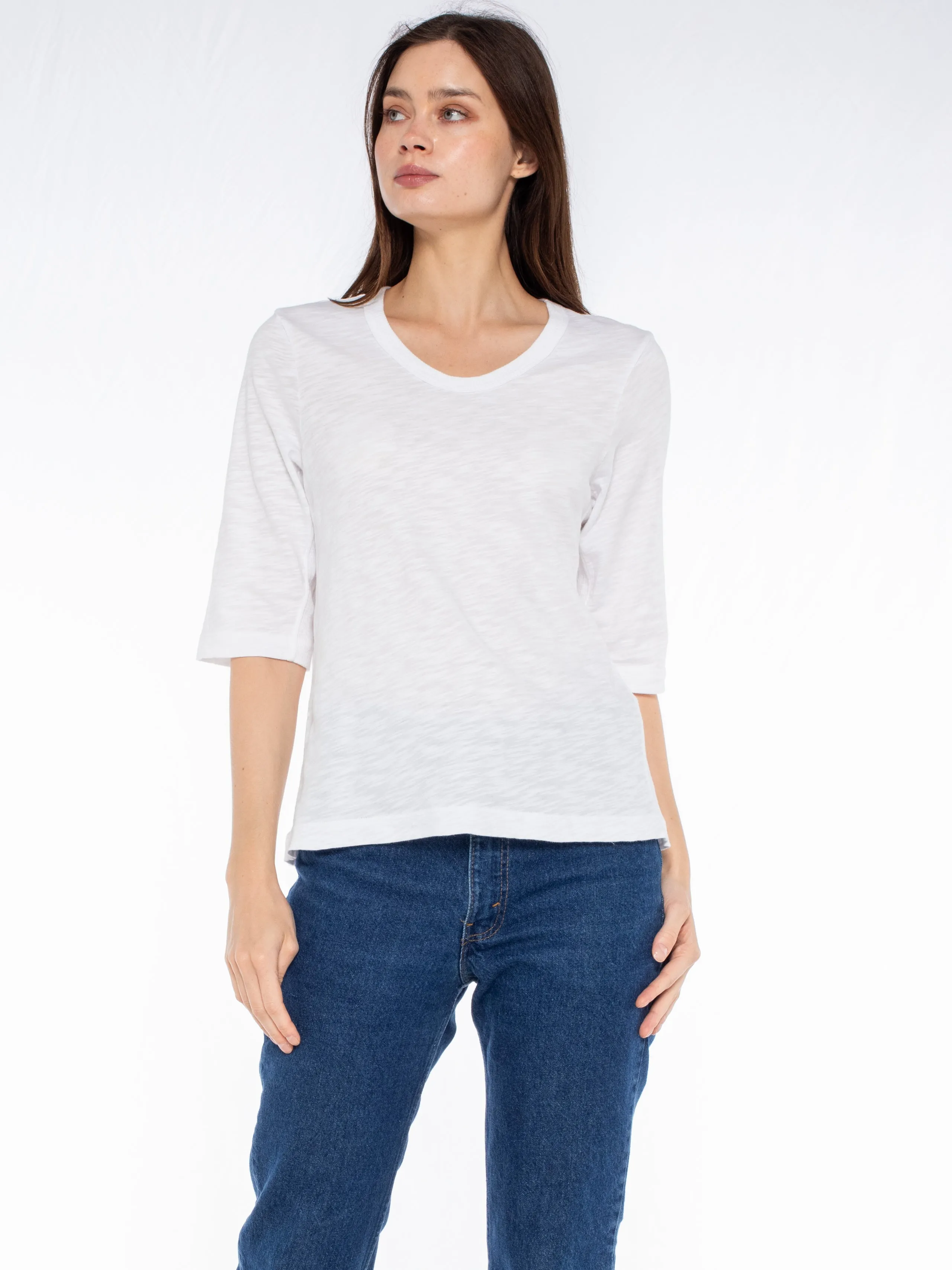 Crew Slub Rib Mix Panels-Slim Fit