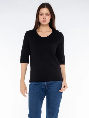 Crew Slub Rib Mix Panels-Slim Fit