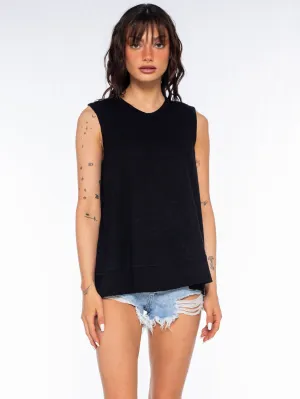Crop Trapeze Shell Rib Mix Top