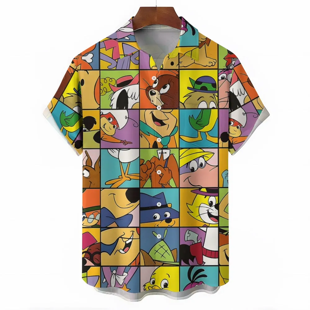 Cute Cartoon Animal Characters Short Sleeve Shirt 2411001823