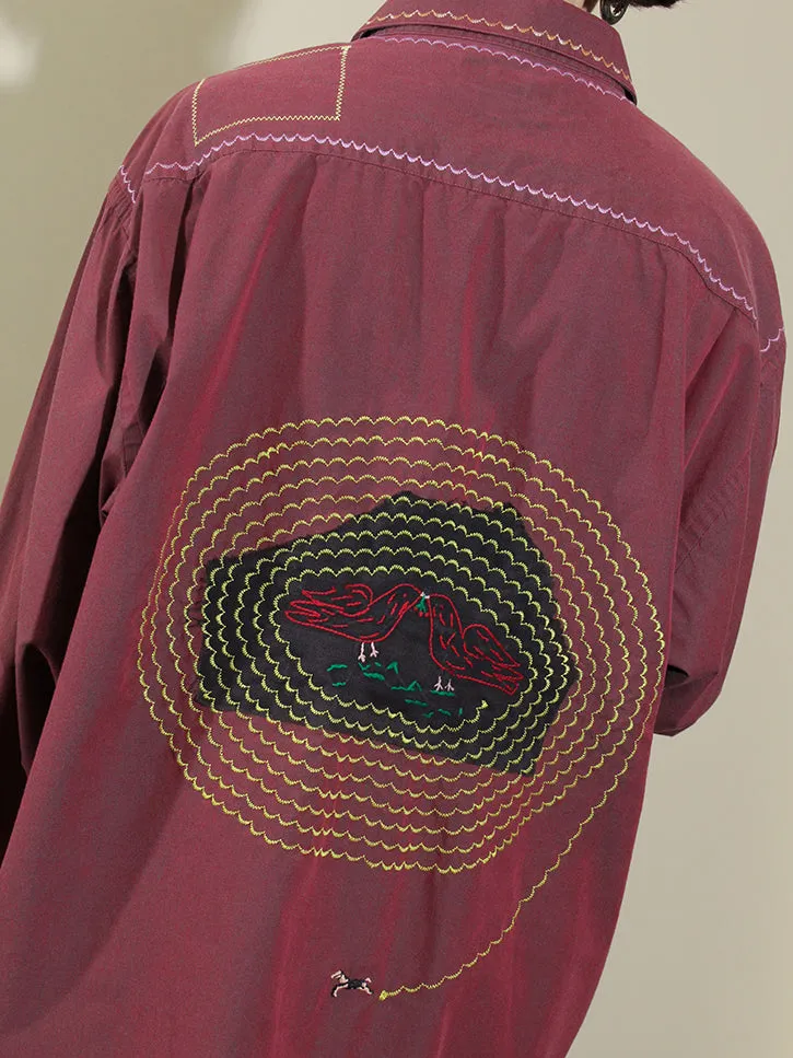 Cute Tender Memory The Birds and the Bees Button Up