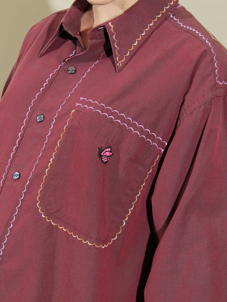 Cute Tender Memory The Birds and the Bees Button Up