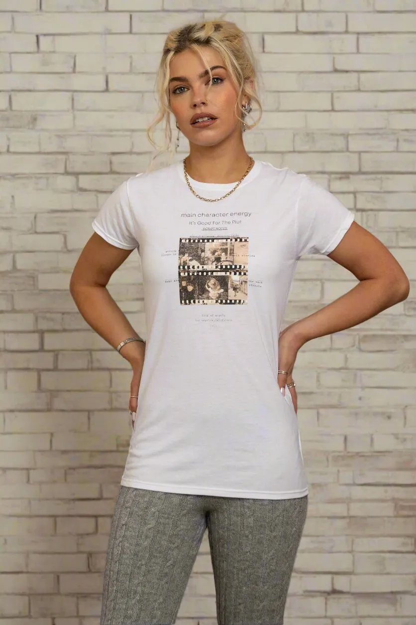Daisy Street Main Character Energy Photo Negative Tee