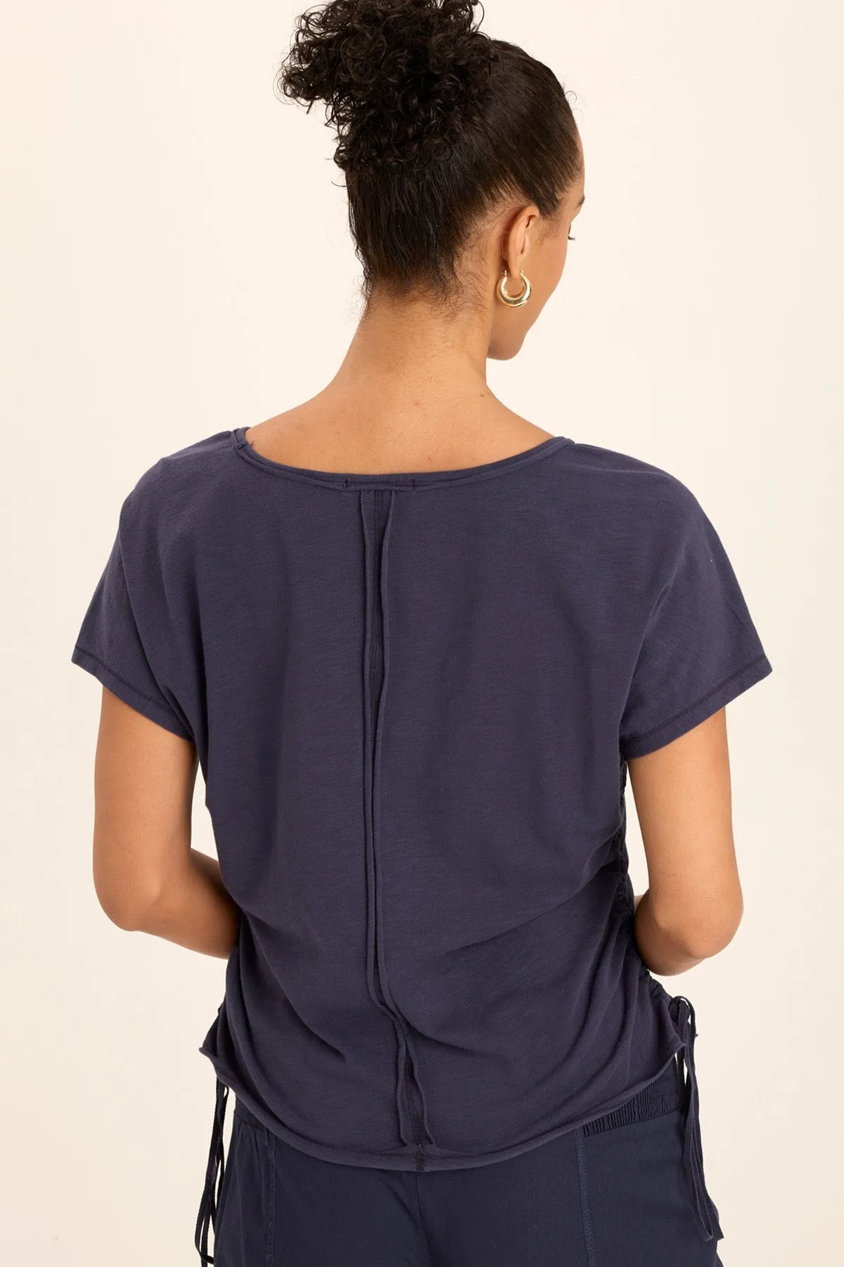 Diggory Cinched Cord V-Neck Jersey Tee