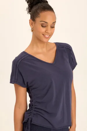 Diggory Cinched Cord V-Neck Jersey Tee