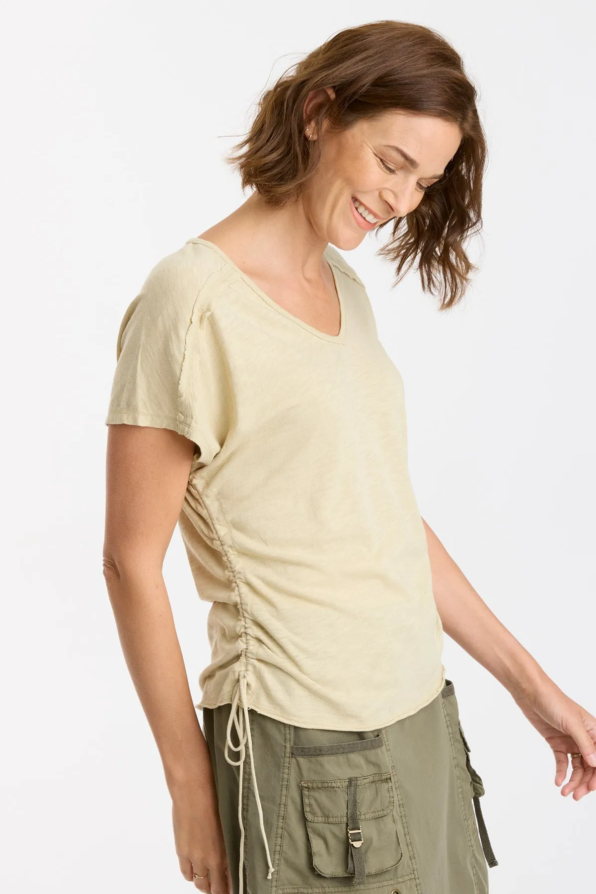 Diggory TeeDiggory Cinched Cord V-Neck Jersey Tee
