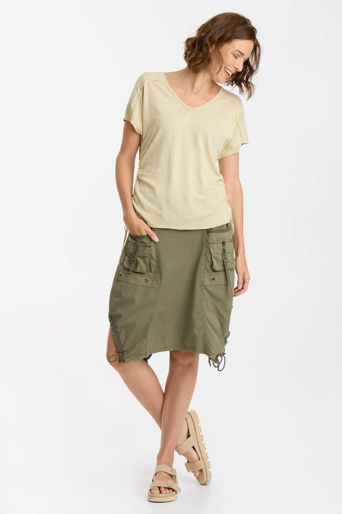 Diggory TeeDiggory Cinched Cord V-Neck Jersey Tee