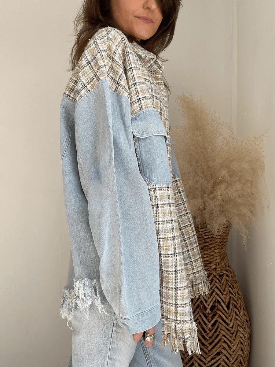 DOLLY FRINGE TASSEL DENIM SHACKET