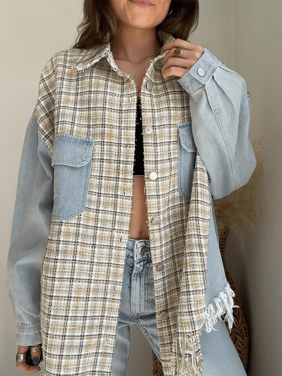 DOLLY FRINGE TASSEL DENIM SHACKET