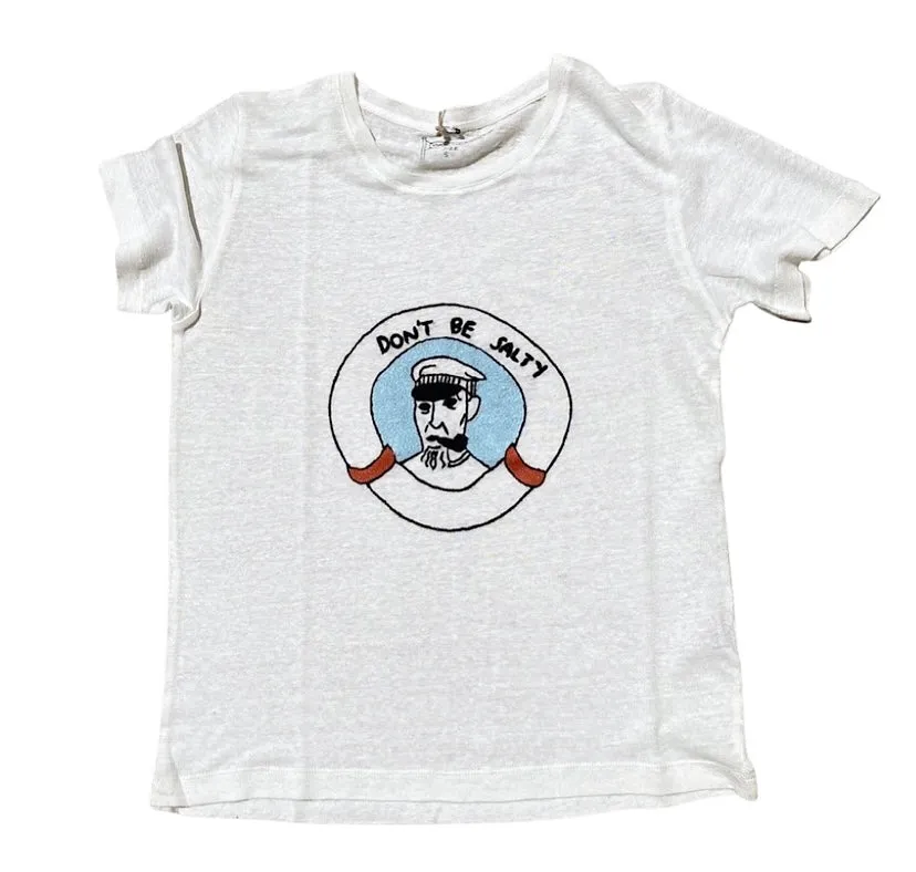 DON'T BE SALTY LINEN TEE | BONE