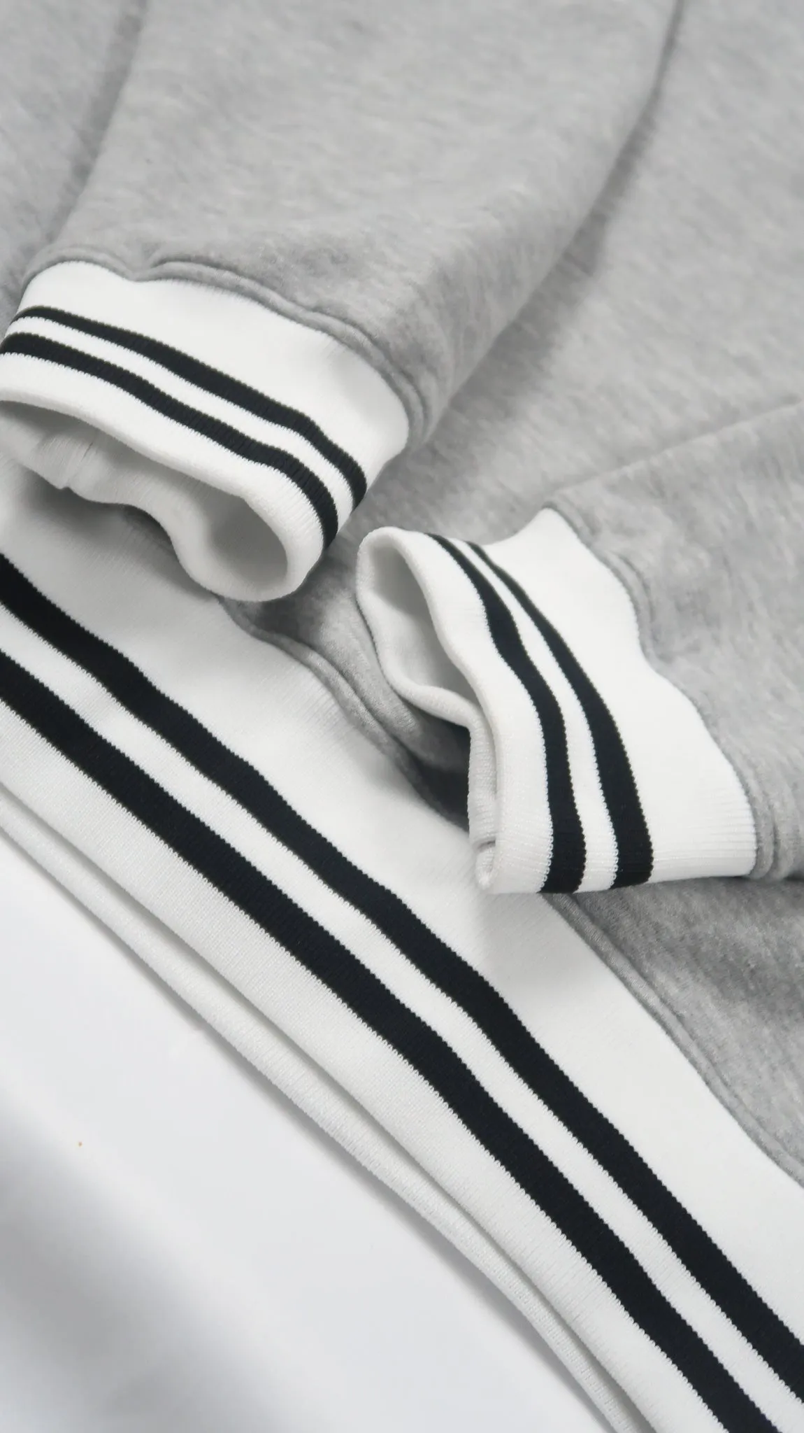 Double Stripe Sweatshirt- Heather Gray