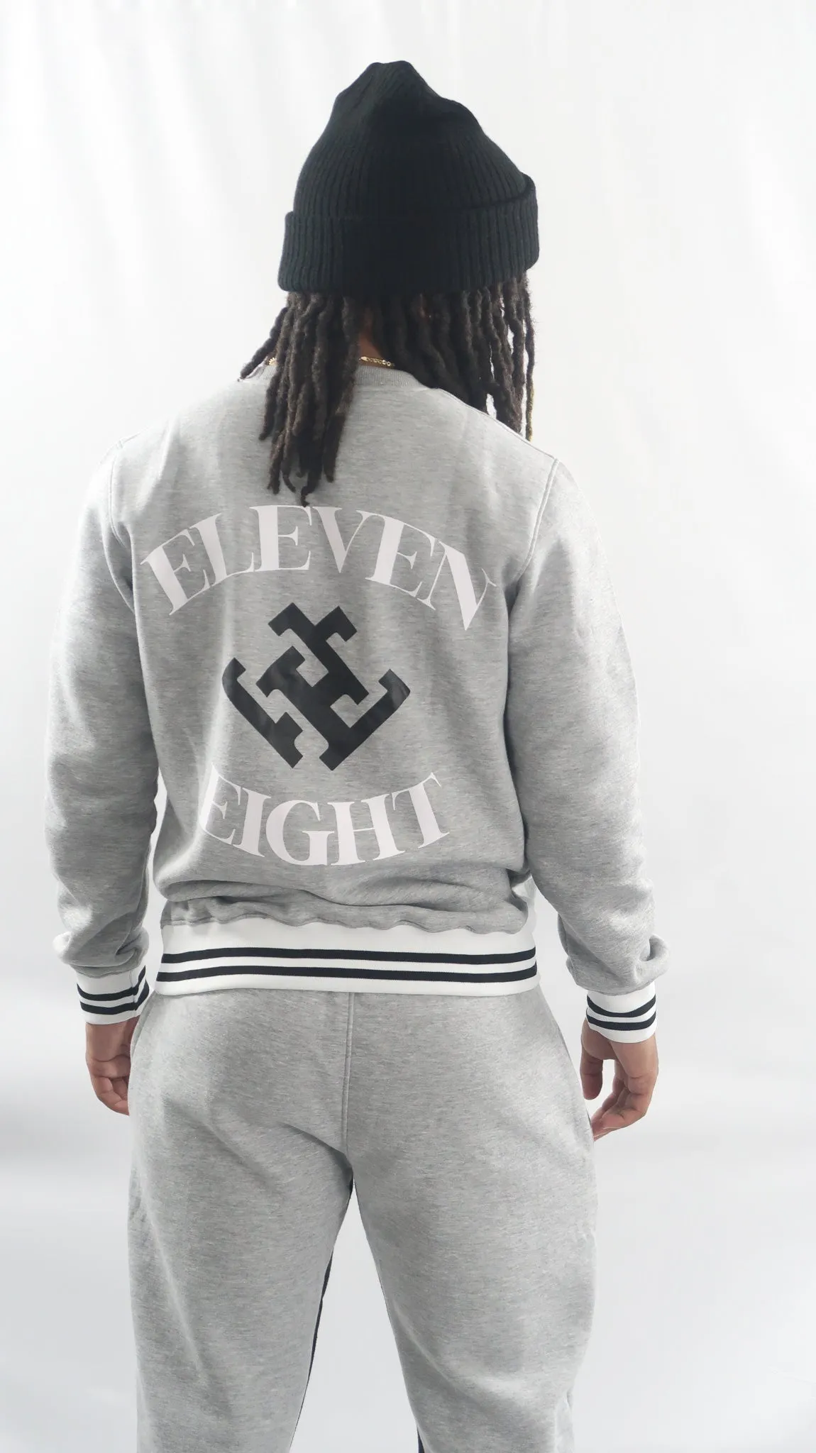 Double Stripe Sweatshirt- Heather Gray