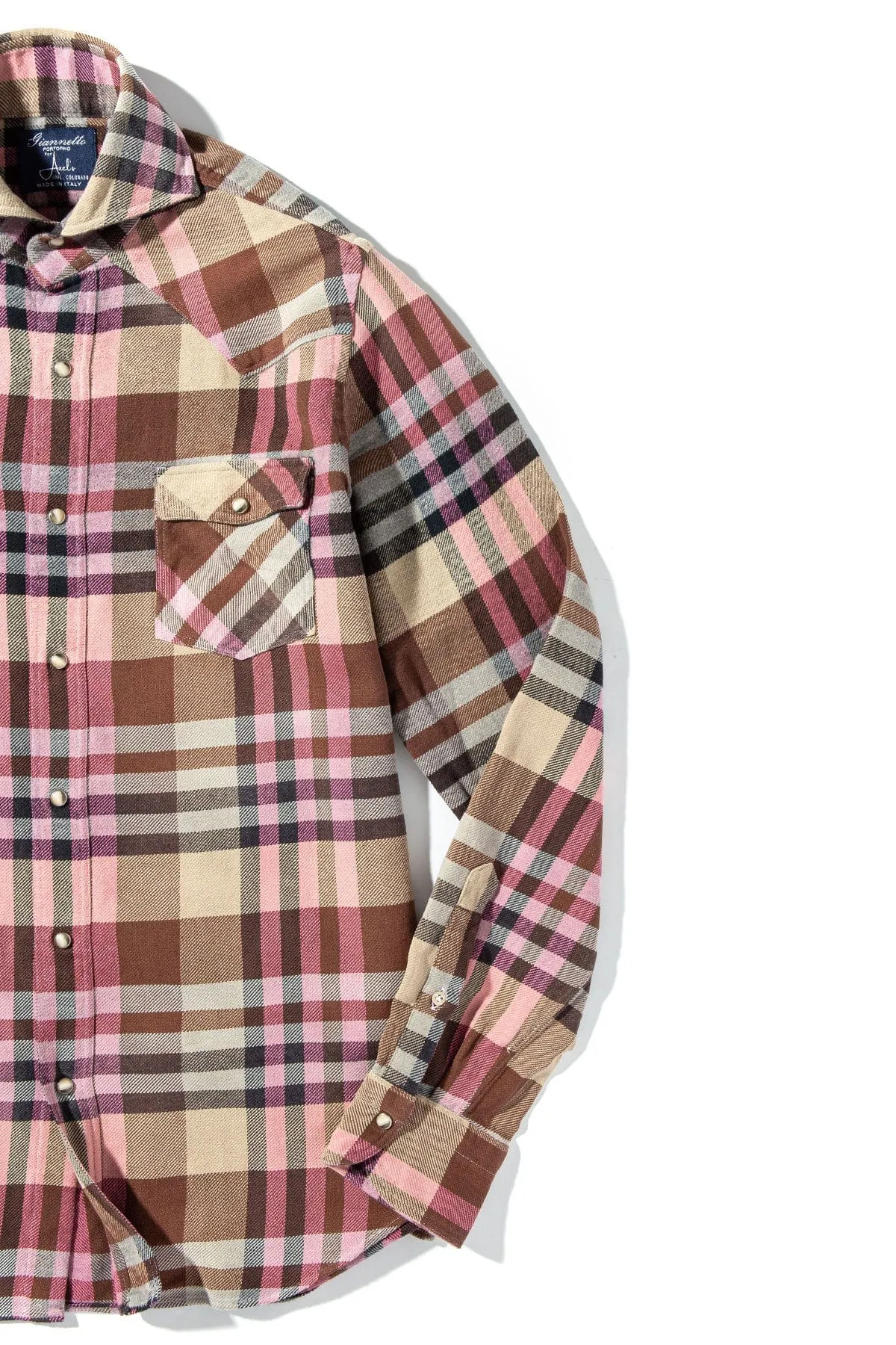 Drakensberg Brushed Cotton Check In Brown/ Pink