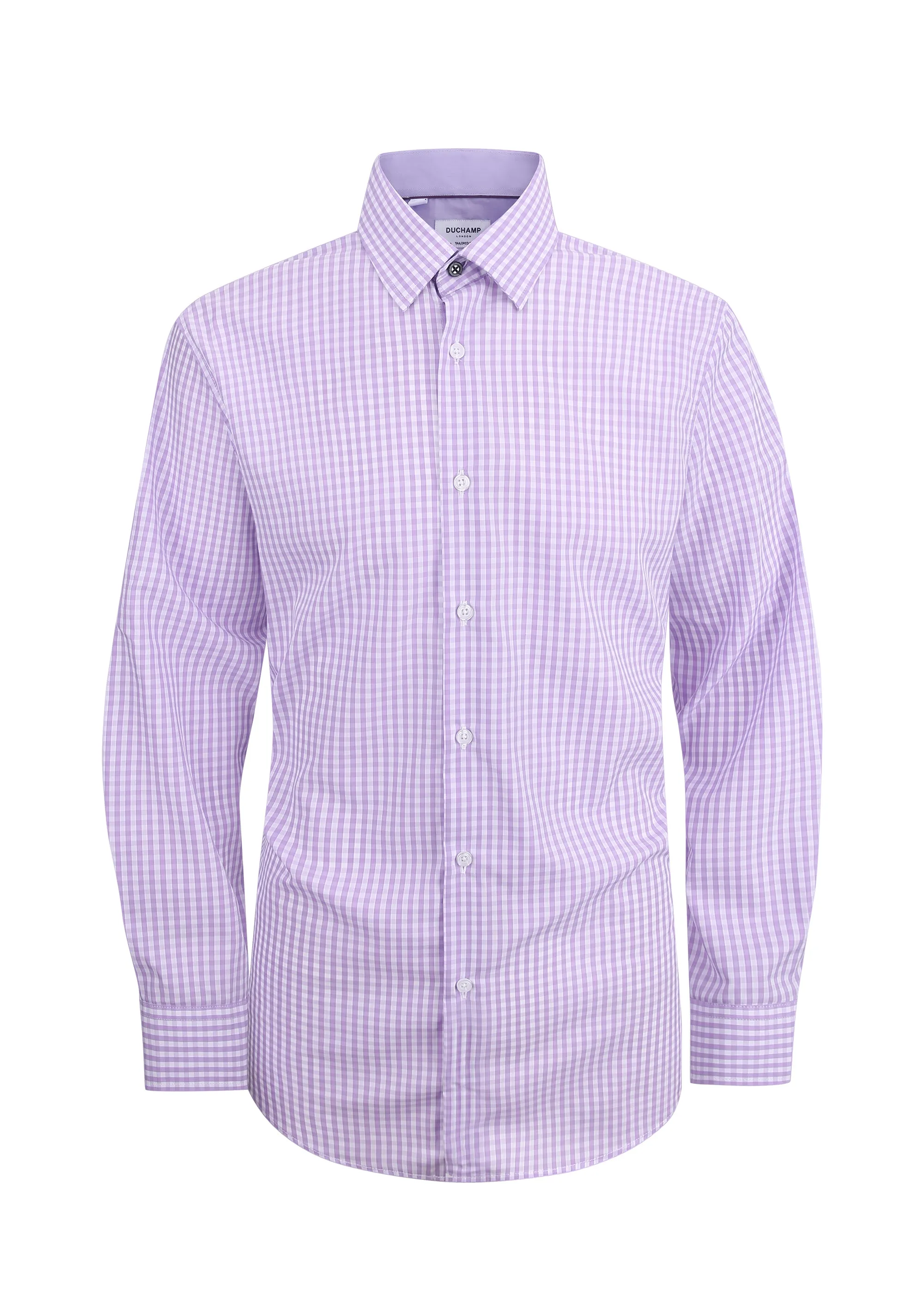 Duchamp London Purple Check Dress Shirt