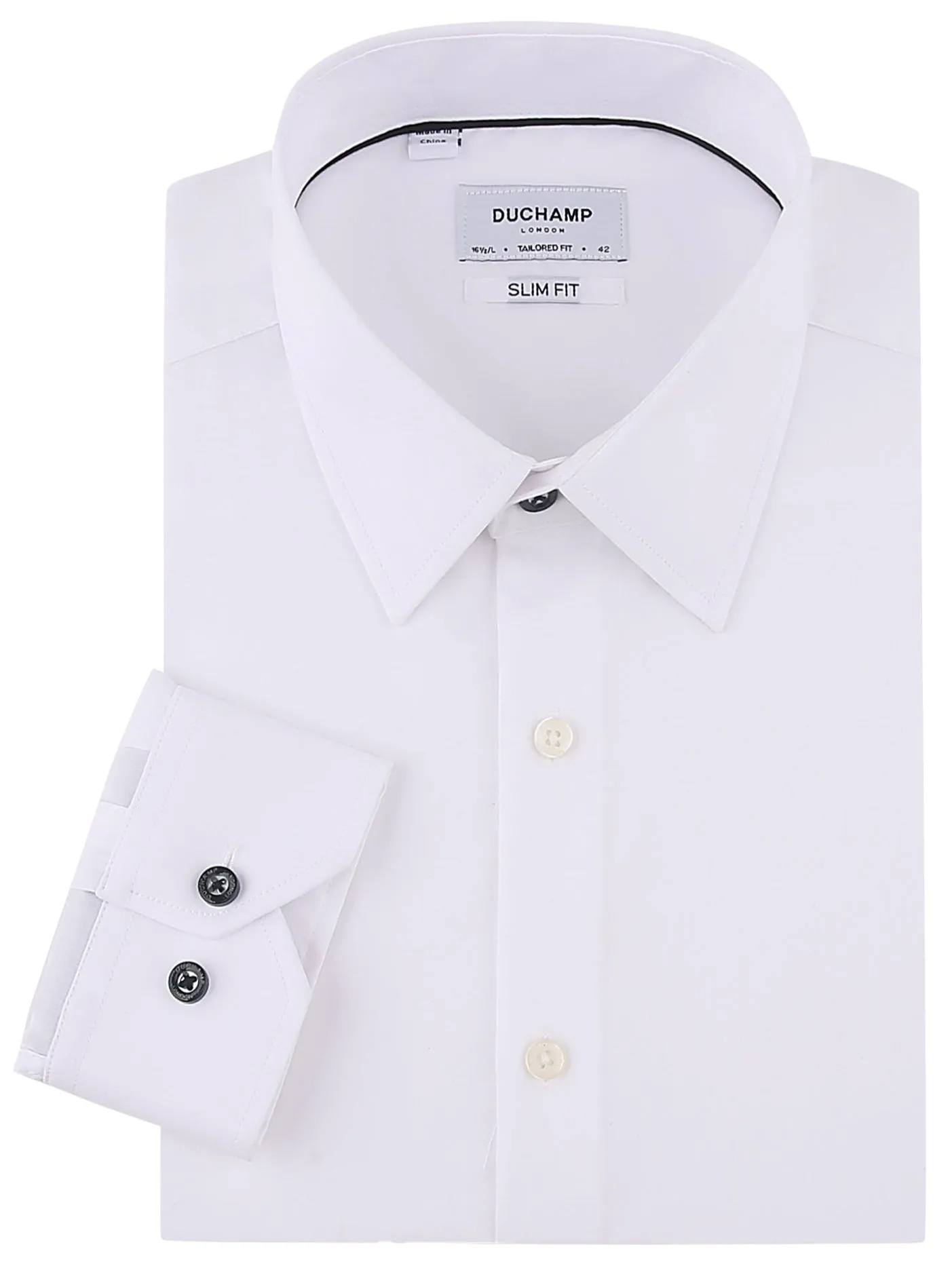 Duchamp London Solid White Dress Shirt