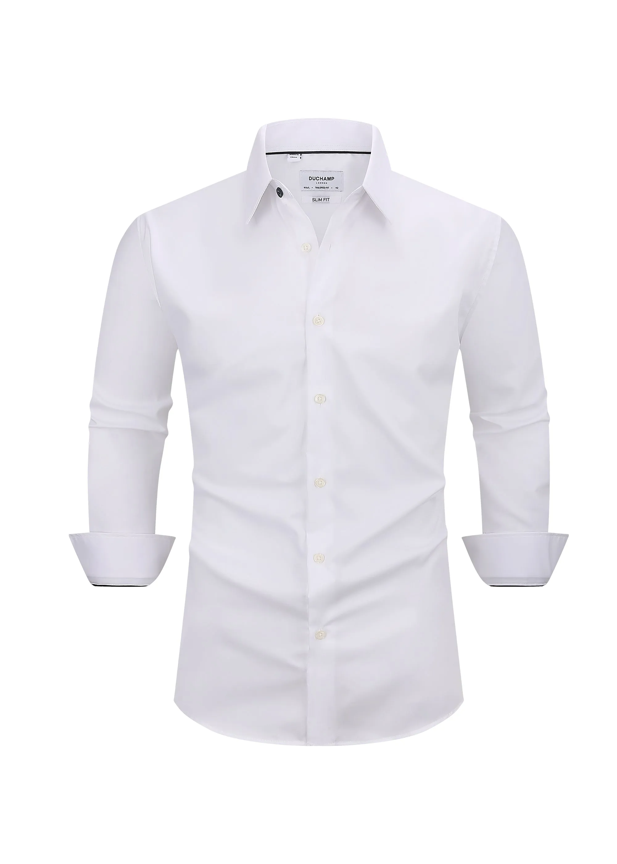 Duchamp London Solid White Dress Shirt