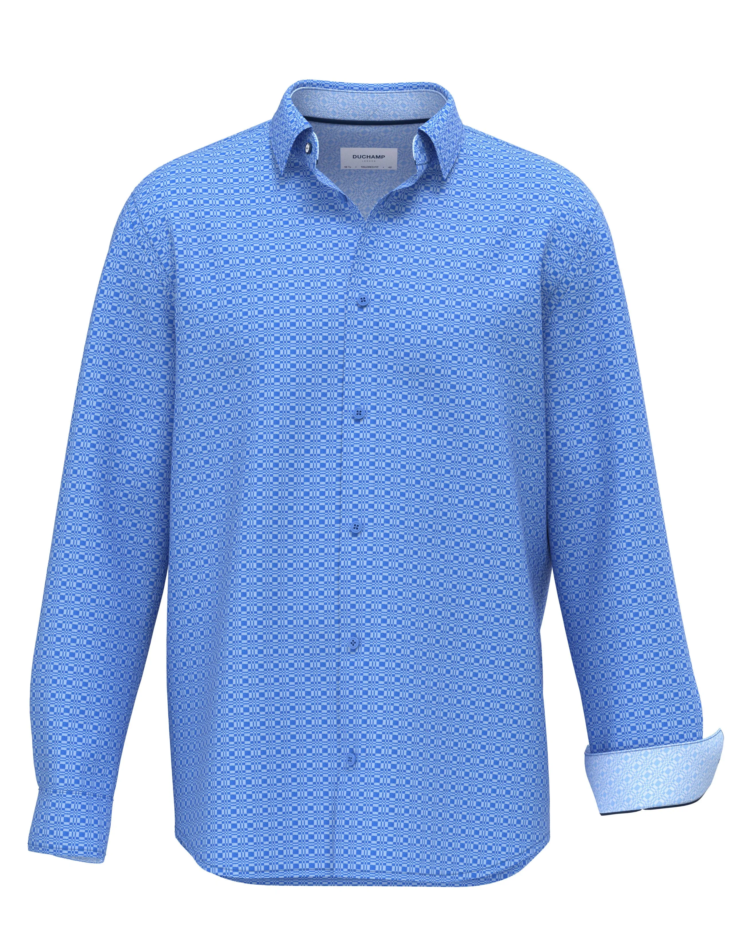 Duchamp London Woven Geo Dress Shirt