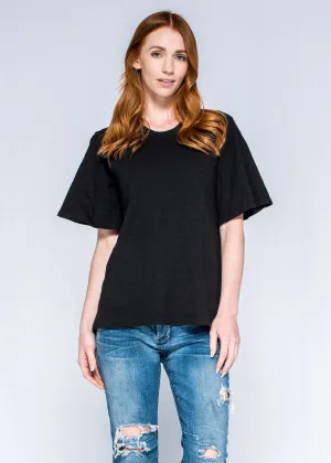 Easy Crew Tee Elbow Flutter Sleeve Shirt