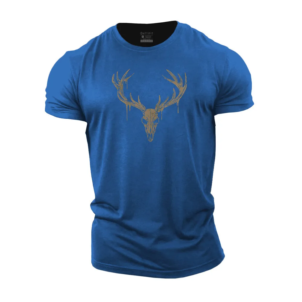 Elk Skull Cotton T-Shirt