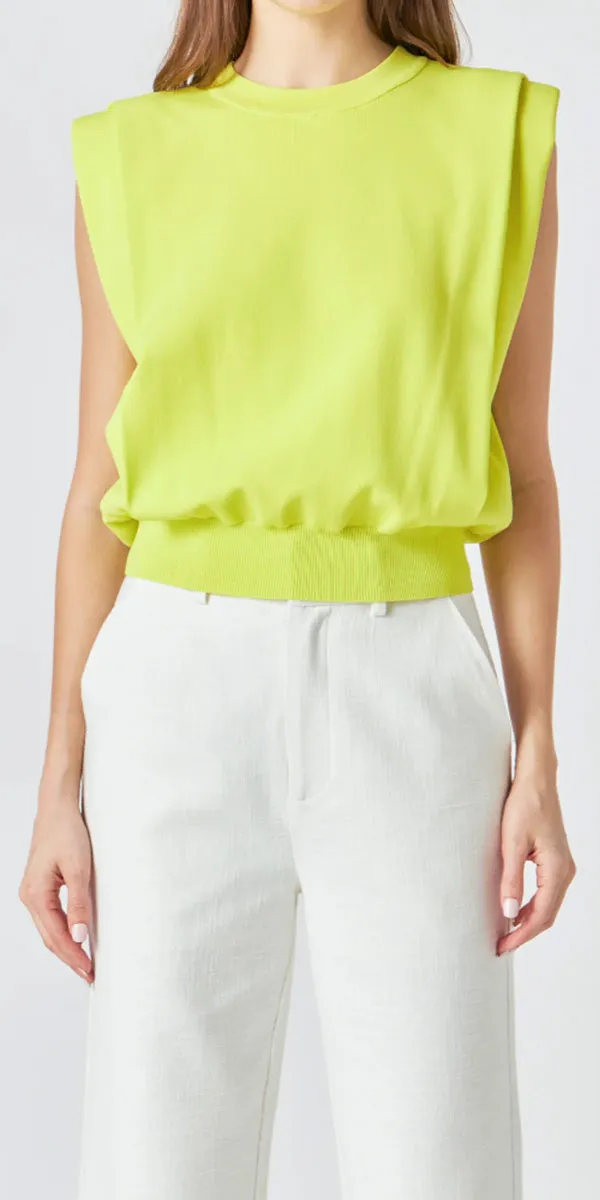 English Factory Powder Shoulder Top