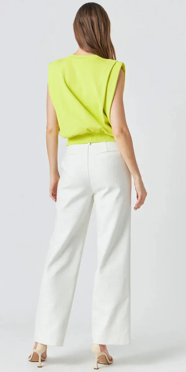English Factory Powder Shoulder Top