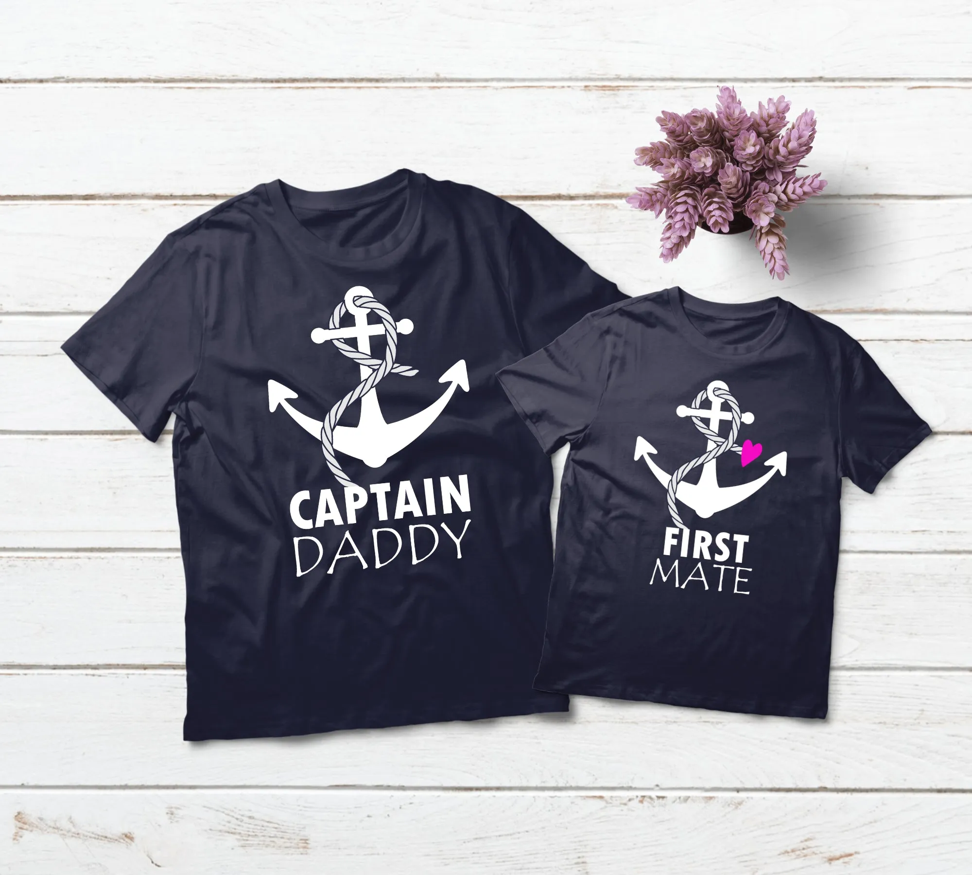 Father Daughter Shirts Captain and  First Mate Cruise Daddy Daughter Gift