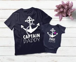 Father Daughter Shirts Captain and  First Mate Cruise Daddy Daughter Gift