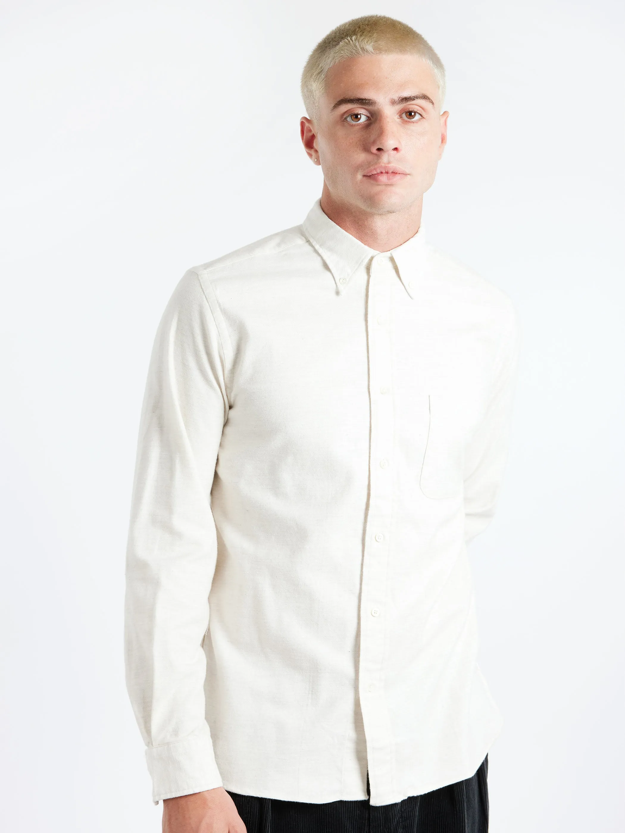 Flannel Solid Button Down Shirt