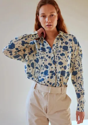 Francine Shirt, Floating Floral Linen