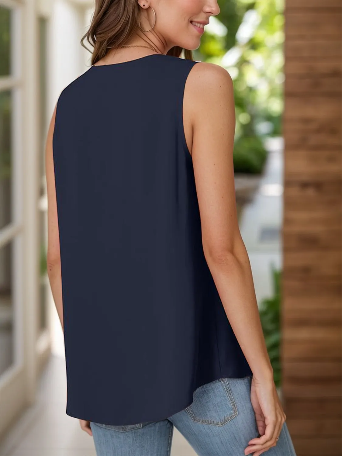 Full Size Ruched V-Neck Tank (12 Colors)