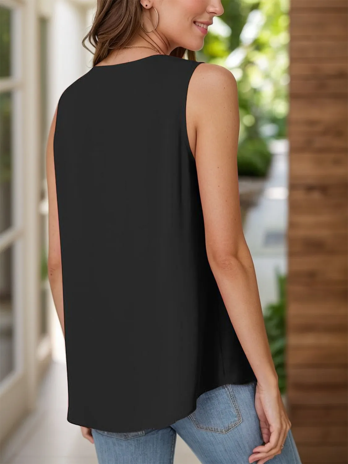 Full Size Ruched V-Neck Tank (12 Colors)