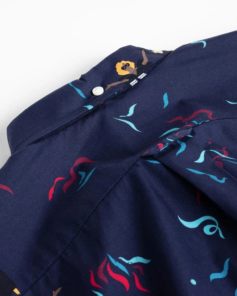 GANT Marine Confetti Print Hero Slim Button Down Shirt 3005462 Size M NWT