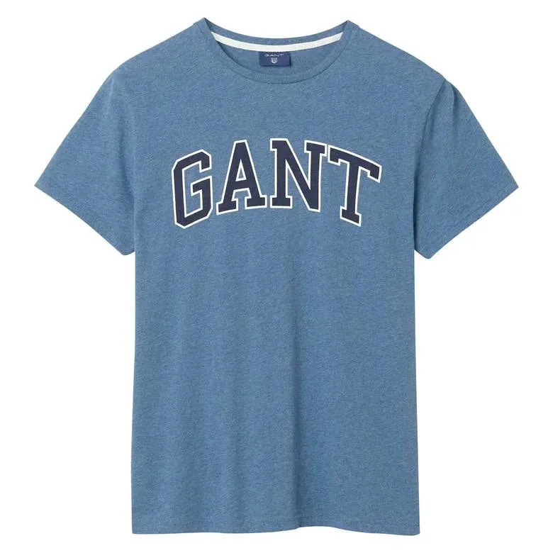 GANT Men's Denim Blue Outline Short Sleeve T-Shirt Size Medium NWT