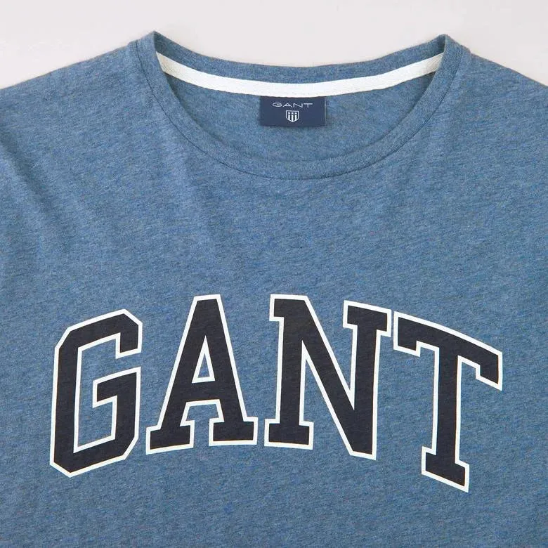 GANT Men's Denim Blue Outline Short Sleeve T-Shirt Size Medium NWT