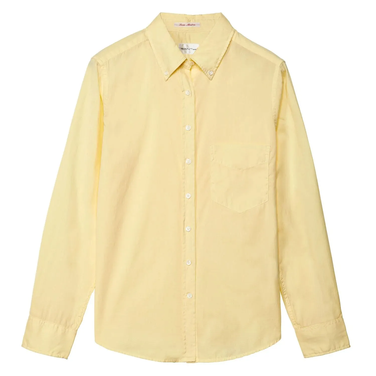 GANT RUGGER Men's Lemon Yellow Luxe Madras Button Down Shirt 344360 Size S