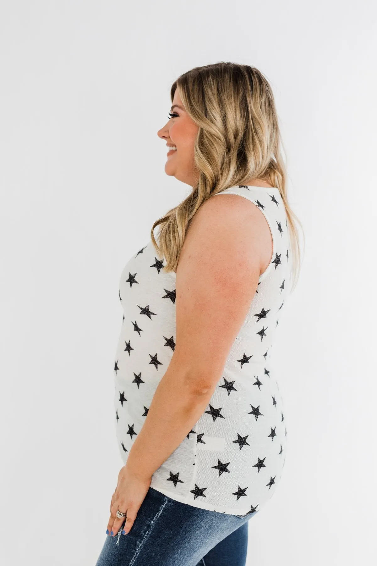 Gazing At The Stars Criss Cross Tank Top- Ivory