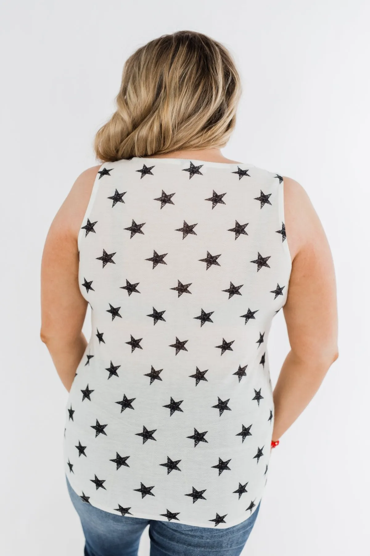 Gazing At The Stars Criss Cross Tank Top- Ivory