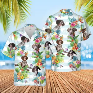German Shorthaired Pointer Tropical Flower Hawaiian Shirt